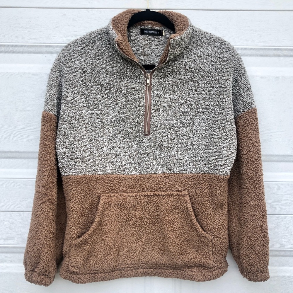Grey and brown Sherpa